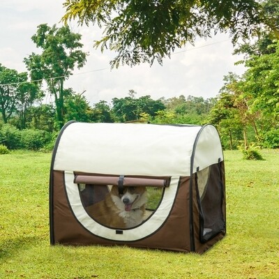 Hundetransportbox, faltbar, Größe XL - 81x56x66 cm, kaffeebraun-creme