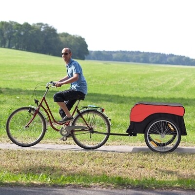 Fahrradanhänger Velo-Anhänger Lastenanhänger Rot/Schwarz