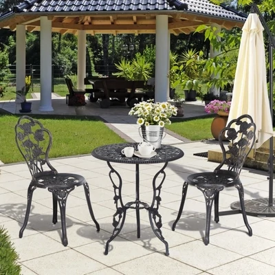Gartenmöbel 3 tlg. Gartenset Sitzgruppe bronzefarbend