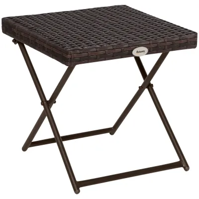 Rattan-Gartentisch Beistelltisch Gartenmöbel Gartenhocker klappbar Braun 40 x 40 x 40 cm
