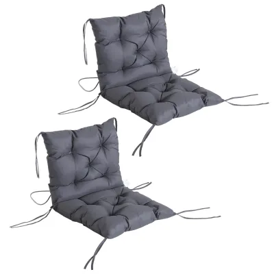 2er-Set Sitzkissen 98x50x8cm Stuhlkissen Bänder Polsterauflage Waschbar | Grau 2er-Set Sitzkissen 98x50x8cm Stuhlkissen Bänder Polsterauflage Waschbar | Grau