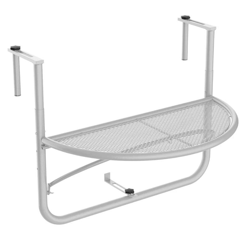 Balkonhängetisch Hängetisch halbrund Ø30 cm weiss