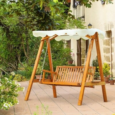 Hollywoodschaukel aus Holz Gartenschaukel Schaukelbank 2-Sitzer Lärche