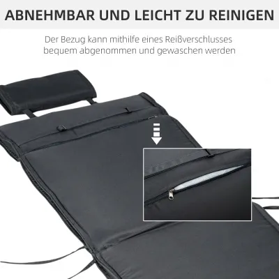 Liegenauflage Liegenpolster Gartenliege Kopfkissen Abnehmbarer Bezug | Grau