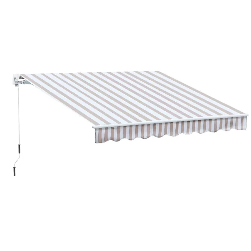 Sonnenstore Markise Handkurbel Gelenkarmmarkise Sonnenschutz Balkon Alu Beige 3 m × 2,5 m