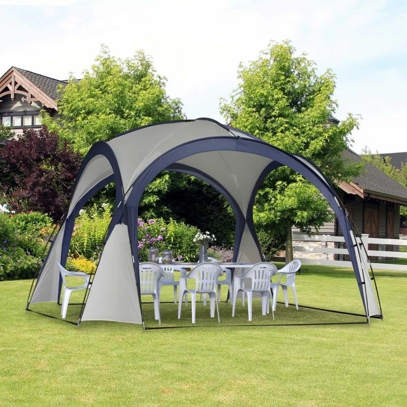 Kuppelzelt für 6-8 Personen, Pavillon | Schutz vor Sonne und Nieselregen | Cremeweiss