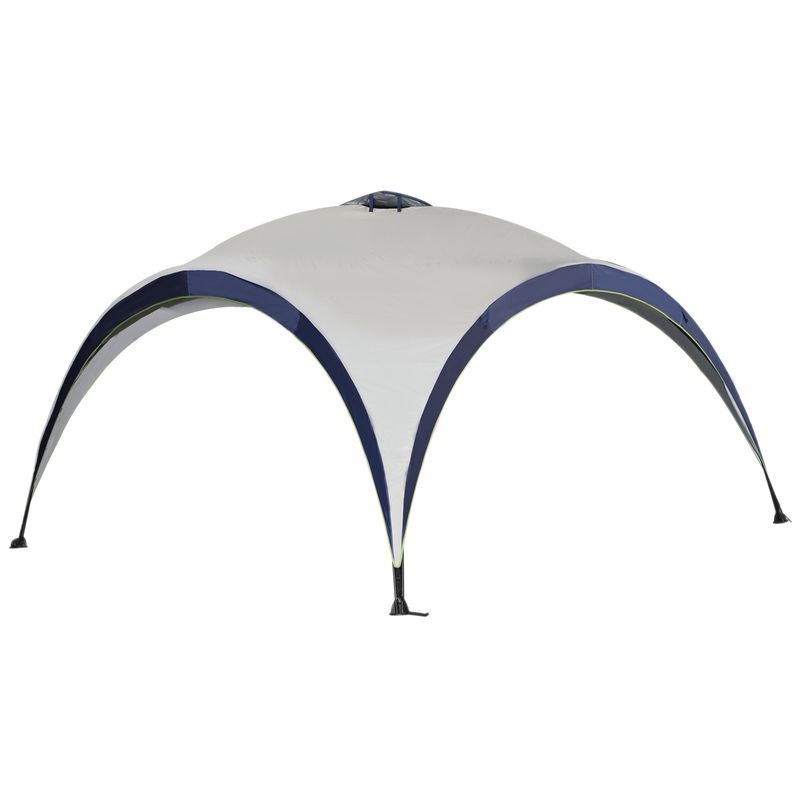 Garten Pavillon Pergola Partyzelt Sonnenschutz wetterfest Polyester Cremeweiss + Blau 4 x 4 x 2,5 m