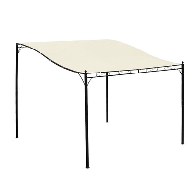 Pergola 3 x 3 m Terrassen-Überdachung Zelt Metall Creme