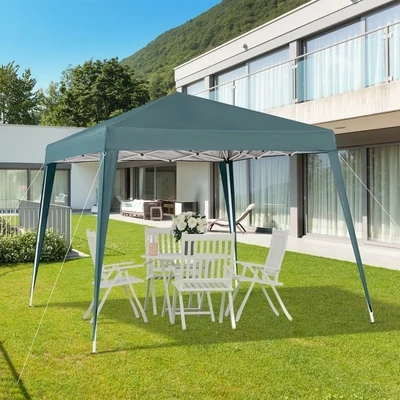 Faltpavillon 2,4x2,4m Pavillon Faltzelt mit UV-Schutz | Partyzelt inkl. Tragetasche | Grü
