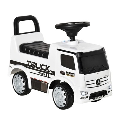 Rutscherfahrzeug Mercedes LKW Truck Kinderauto Rutscherauto Weiss+Schwarz