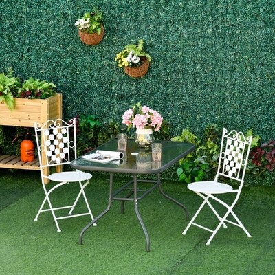 Gartentisch Bistrotisch | Glasplatte & Schirmloch | Carbongrau
