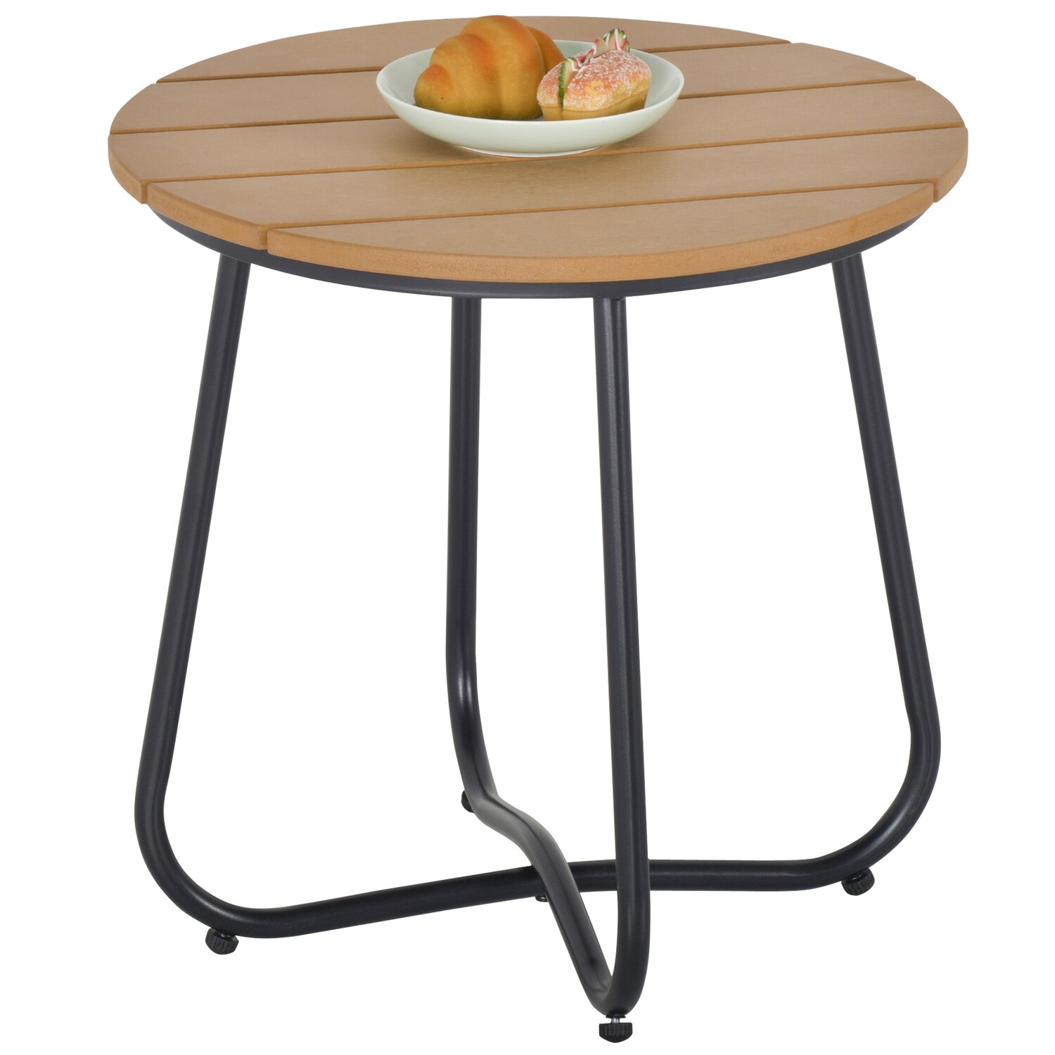 Gartentisch Esstisch Bestelltisch Garten Bistro Wohnzimmer Braun Ø49 x 48H cm Gartentisch Esstisch Bestelltisch Garten Bistro Wohnzimmer Braun Ø49 x 48H cm