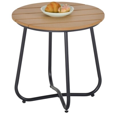 Gartentisch Esstisch Bestelltisch Garten Bistro Wohnzimmer Braun Ø49 x 48H cm Gartentisch Esstisch Bestelltisch Garten Bistro Wohnzimmer Braun Ø49 x 48H cm