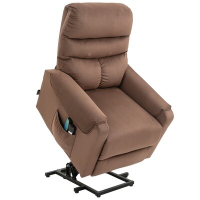 Aufstehsessel mit Massagefunktion, Heizfunktion, Hellbraun Aufstehsessel mit Massagefunktion, Heizfunktion, Hellbraun