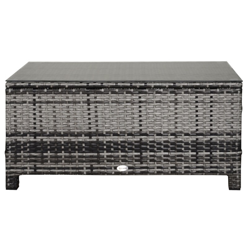 Garten Beistelltisch Couchtisch Gartentisch Balkontisch Polyrattan Grau 85 x 50 x 39 cm Garten Beistelltisch Couchtisch Gartentisch Balkontisch Polyrattan Grau 85 x 50 x 39 cm