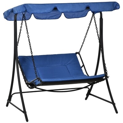 Hollywoodschaukel Schwingliege mit Dach Blau Hollywoodschaukel Schwingliege mit Dach Blau