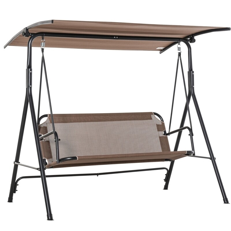 Hollywoodschaukel 2-Sitzer mit Sonnendach braun Hollywoodschaukel 2-Sitzer mit Sonnendach braun