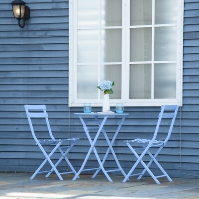 Bistroset für 2 Personen Balkonmöbel Set patio Hof Garten Hellblau