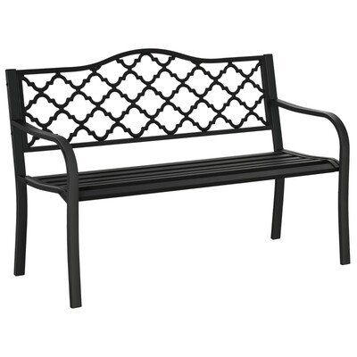 Gartenbank 2-Sitzer aus Metall Schwarz