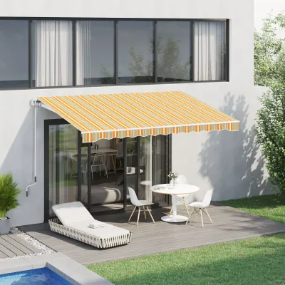 Markise Alu-Markise Sonnenstore Gelb + Cremeweiss 3 x 2,5m