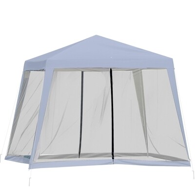 Gartenpavillon Pavillon Festzelt Partyzelt wetterfest Zelt mit Moskitonetz Metall + Polyester Grau 3 x 3 m