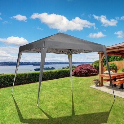Faltpavillon Pavillon Faltzelt Partyzelt inkl. Tragetasche 3x3m Stahl Grau