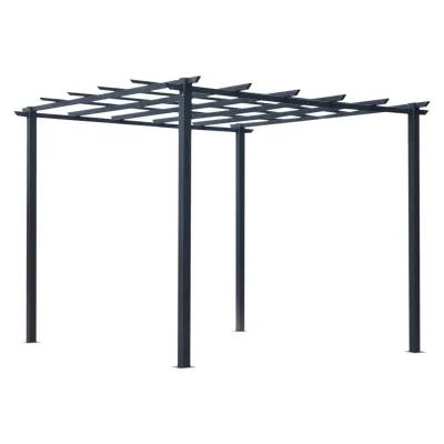 Pergola Rosenpavillon 3 x 3 x 2,3 m Pflanzbogen Rosenbogen Rankhilfe Schwarz Pergola Rosenpavillon 3 x 3 x 2,3 m Pflanzbogen Rosenbogen Rankhilfe Schwarz