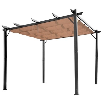 Pergola Pavillon mit einstellbarem Stoffdach 3 x 4 m ALU