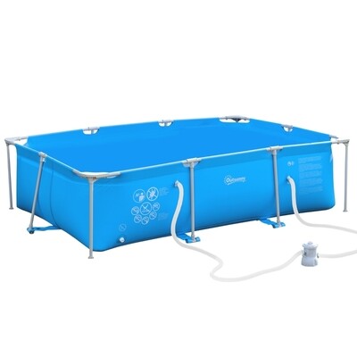 Rahmenpool 292 x 190 x 75 cm Swimmingpool Schwimmbad Ablassventil 1000D PVC Stahl Blau
