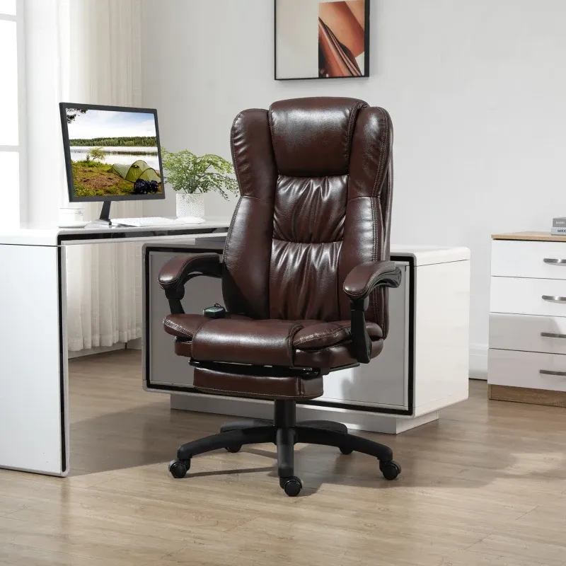 Bürostuhl Chefsessel mit Massagefunktion Liegefunktion braun