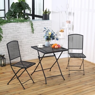 Garten Sitzgruppe 3-teiliges Bistro-Set Garnitur Grau