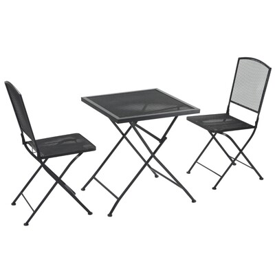 Garten Sitzgruppe 3-teiliges Bistro-Set Garnitur Grau