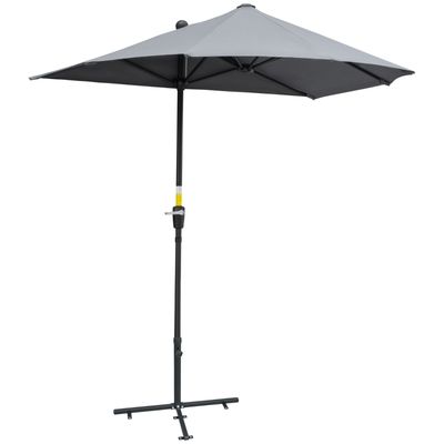 2 x 2 m Sonnenschirm Halbrundschirm mit Halterung grau 2 x 2 m Sonnenschirm Halbrundschirm mit Halterung grau