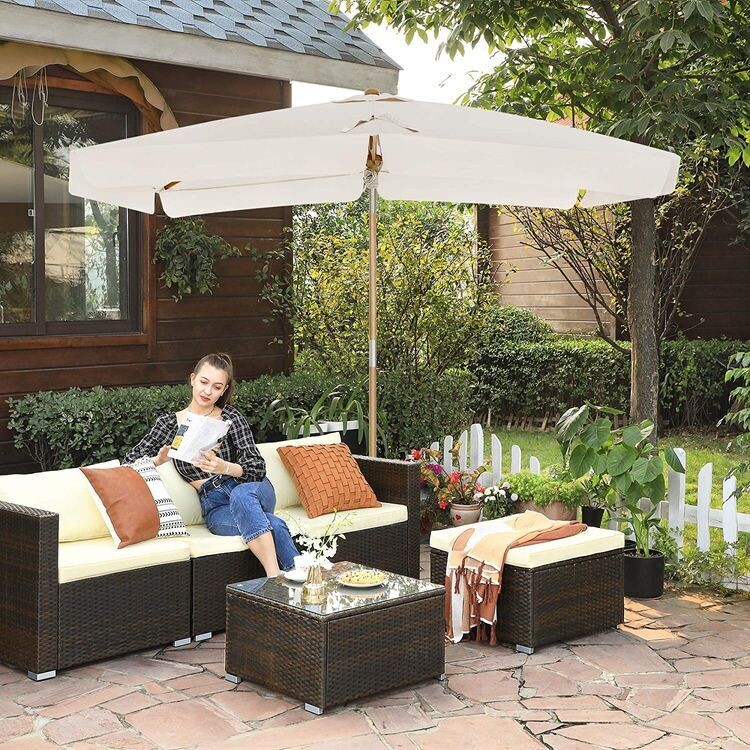 Sonnenschirm rechteckig Beige 300 x 200 cm