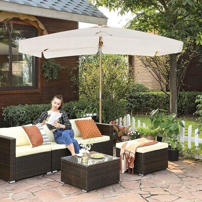 Sonnenschirm rechteckig Beige 300 x 200 cm