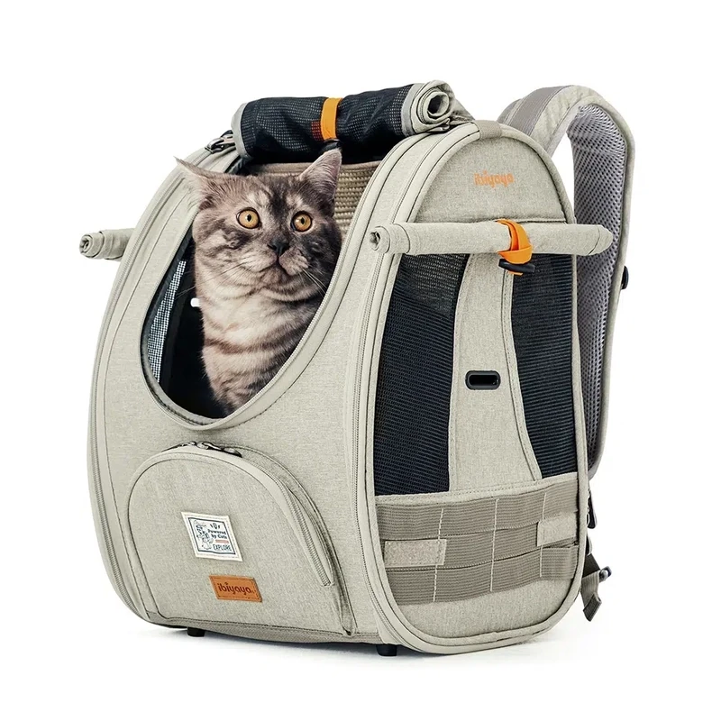 Ibiyaya Adventure Cat Carrier Katzen-Rucksack mit Fenster, bis 9kg