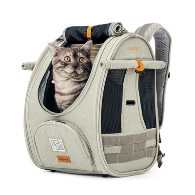 Ibiyaya Adventure Cat Carrier Katzen-Rucksack mit Fenster, bis 9kg