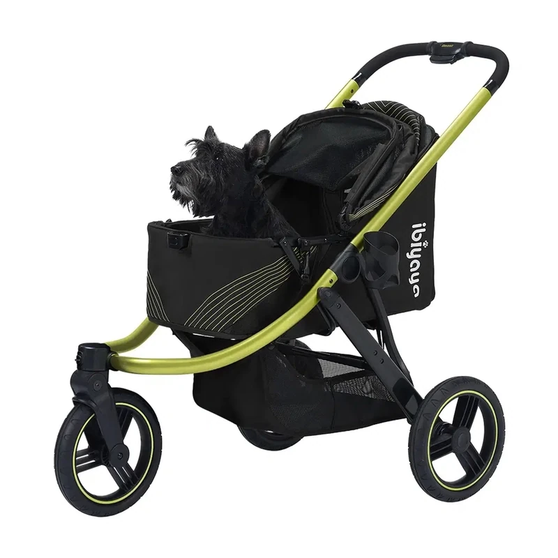 Ibiyaya Hundebuggy, Pet Stroller, Hundewagen "The Beast Jogging", Jet Black
