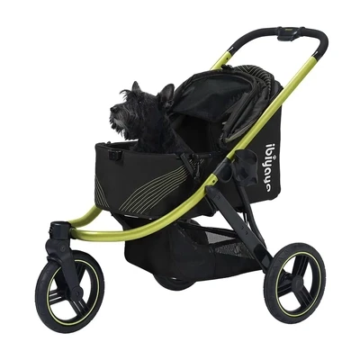 Ibiyaya Hundebuggy, Pet Stroller, Hundewagen "The Beast Jogging", Jet Black