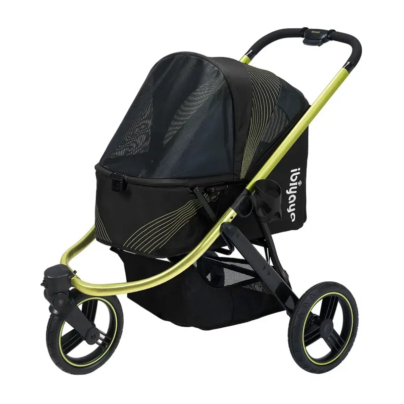 Ibiyaya Hundebuggy, Pet Stroller, Hundewagen "The Beast Jogging", Jet Black