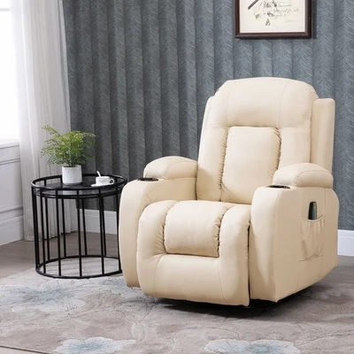 Massagesessel Cremeweiss | Wärme, 8 Punkte, 150° Liege, optional Montageservice