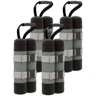 Sandsäcke, Gewichte für Pavillons, 4er-Set, 48 kg, ohne Sand, mit Fixierriemen, wetterfest, Schwarz Sandsäcke, Gewichte für Pavillons, 4er-Set, 48 kg, ohne Sand, mit Fixierriemen, wetterfest, Schwarz