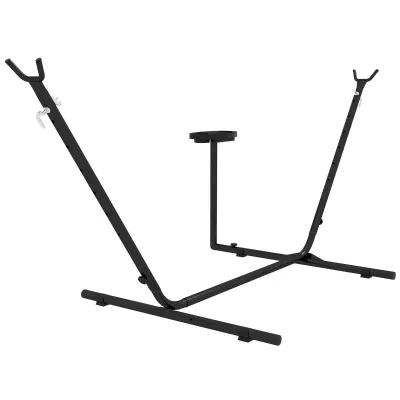 Hängemattengestell für Hängematten bis 280 cm mit Getränkehalter, Schwarz Hängemattengestell für Hängematten bis 280 cm mit Getränkehalter, Schwarz