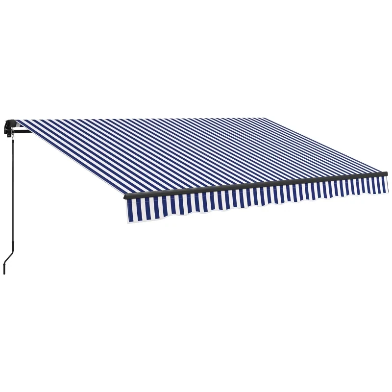 Sonnenstore, Markise Terrassenmarkise, inkl. Handkurbel, wetterbeständig, 350 cm x 290 cm, Blau + Weiss Sonnenstore, Markise Terrassenmarkise, inkl. Handkurbel, wetterbeständig, 350 cm x 290 cm, Blau + Weiss