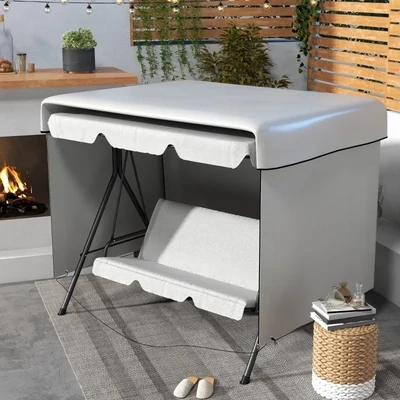 Gartenmöbelabdeckung Abdeckung Schutzhülle für Outdoor-Möbel, 215 cm x 155 cm x 150 cm, Grau