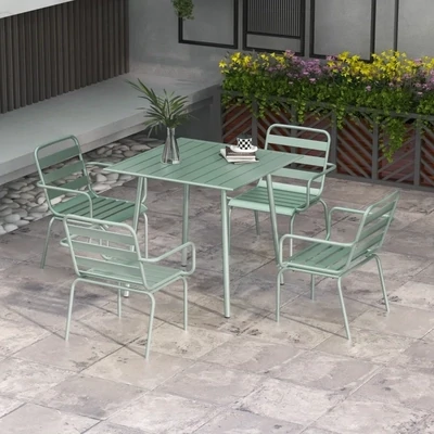 Gartensitzgruppe Outdoor 5-teilig | Gartenmöbel-Set &amp; modernes Design | Grün