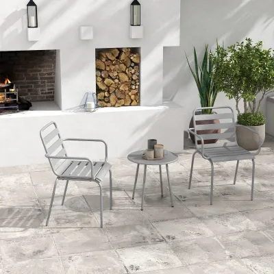 3-teiliges Bistro-Set Balkonset, klappbar, modernes Design, 51 x 58 x 78 cm, Grau
