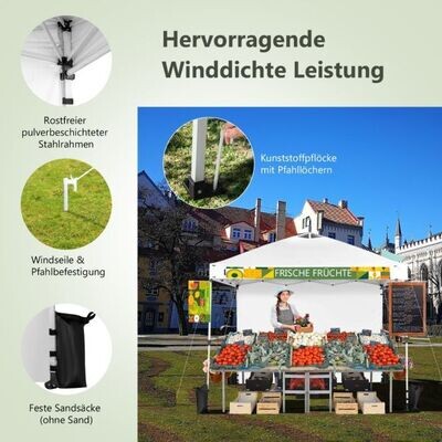 3 m x 3 m Grosser Verkaufs-Pavillon, Verkaufstand, weiss