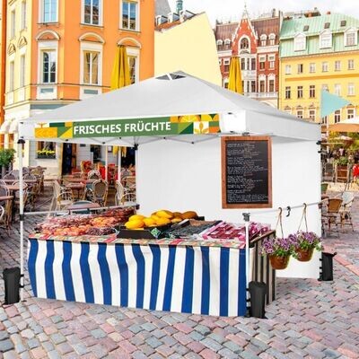 3 m x 3 m Grosser Verkaufs-Pavillon, Verkaufstand, weiss 3 m x 3 m Grosser Verkaufs-Pavillon, Verkaufstand, weiss