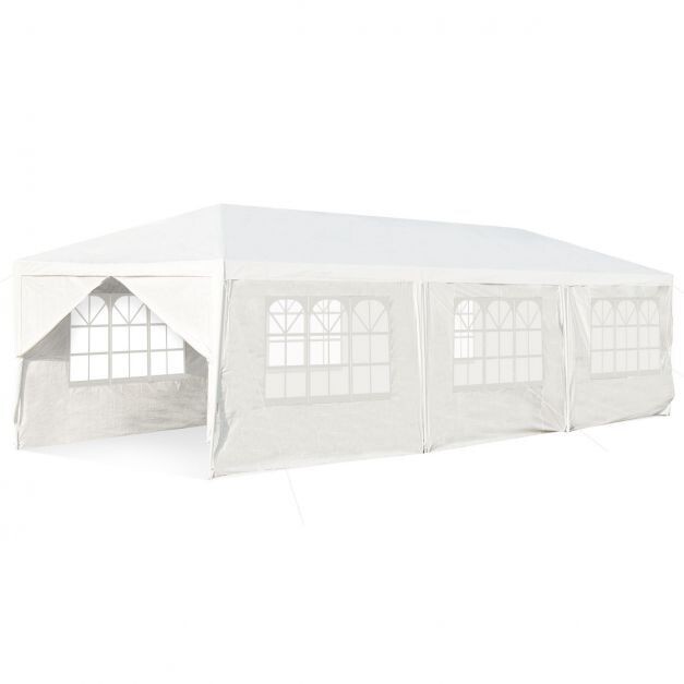 Gartenpavillon 3x9m Festzelt Gartenzelt UV-Schutz Zelt weiss Gartenpavillon 3x9m Festzelt Gartenzelt UV-Schutz Zelt weiss